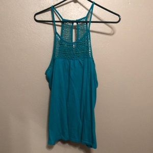 Banana Republic teal tank top with neck detail